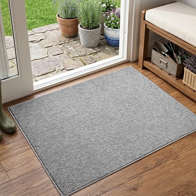 2x3 Grey Area Rug Washable Non-Slip Soft Thin by Unknown