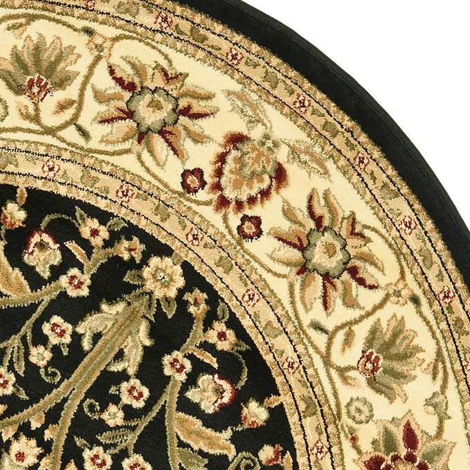 SAFAVIEH Lyndhurst Collection 8' Round Black/Ivory LNH212A Traditional Oriental - Image 5