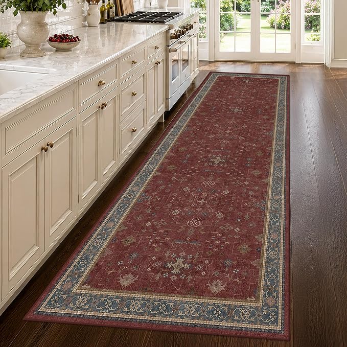 Burgundy 3x10 Long Runner Rug for Hallway - Image 3