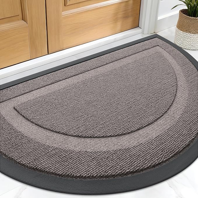 OLANLY Half Circle Front Door Mat Outside 59x34 All-Season Rubber Doormat | by OLANLY