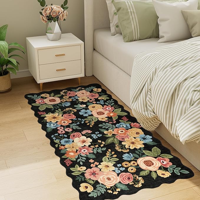DUKINO 2x4 Rug for Entryway, Floral Washable Kitchen Rugs Non Slip, Low Pile - Image 6