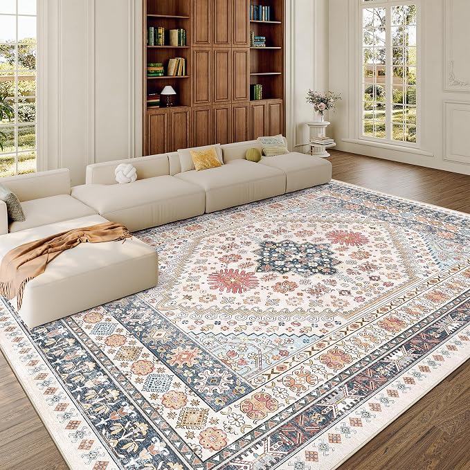 Pink Rugs for Bedroom-8x10 Area Rugs for Living Room, Dining Room, Low Pile - Image 4