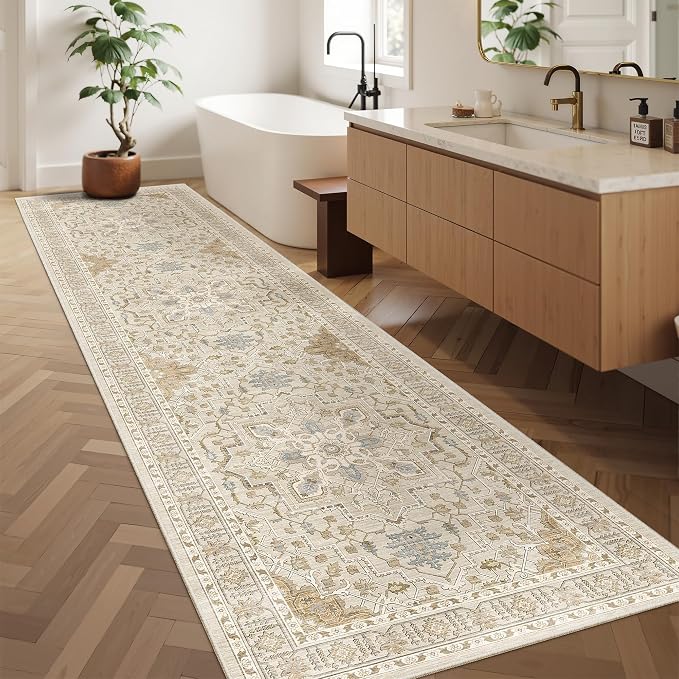Madane Hallway Runner Rug 2'6''x10' Kitchen Runners Vintage, Soft Low Pile - Image 4