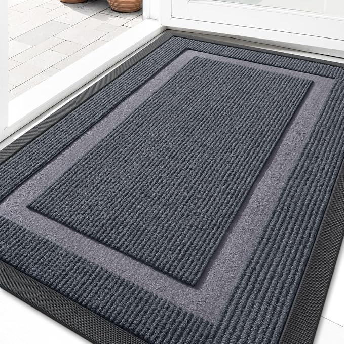 OLANLY Front Door Mat Outside 33x21, All-Season Heavy-Duty Rubber Doormat | by OLANLY