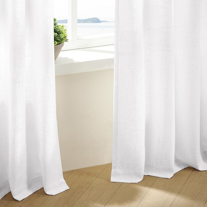 Extra Long Snow White Pinch Pleated 132 Inch Linen Curtains | Memory Training - Image 8