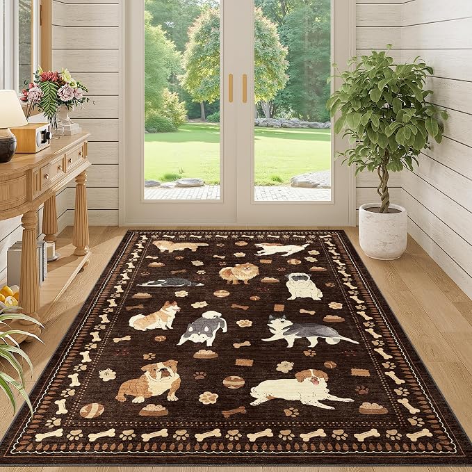 DUKINO 4x6 Area Rug, Washable Dog Rug - Image 7