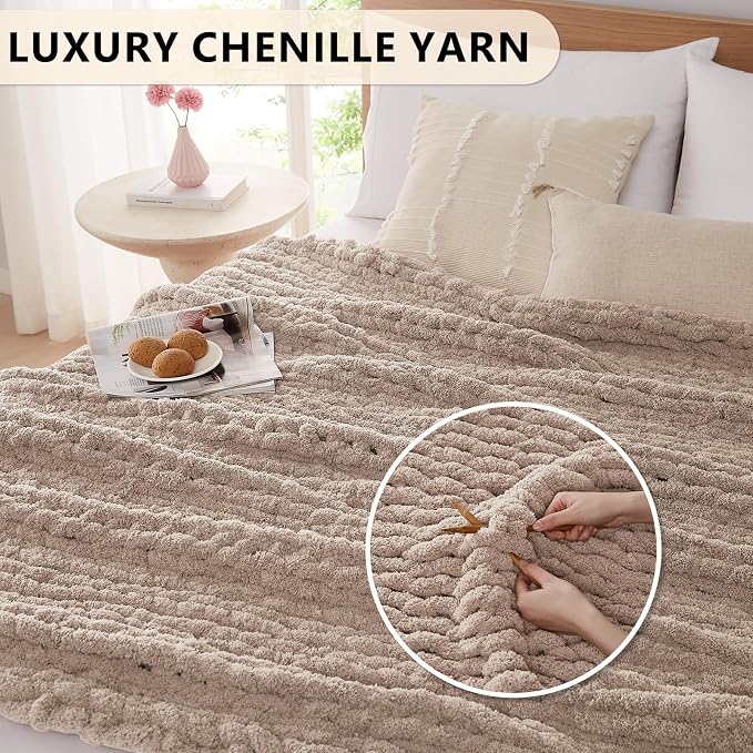 L'AGRATY Chunky Knit Throw Blanket - Image 3