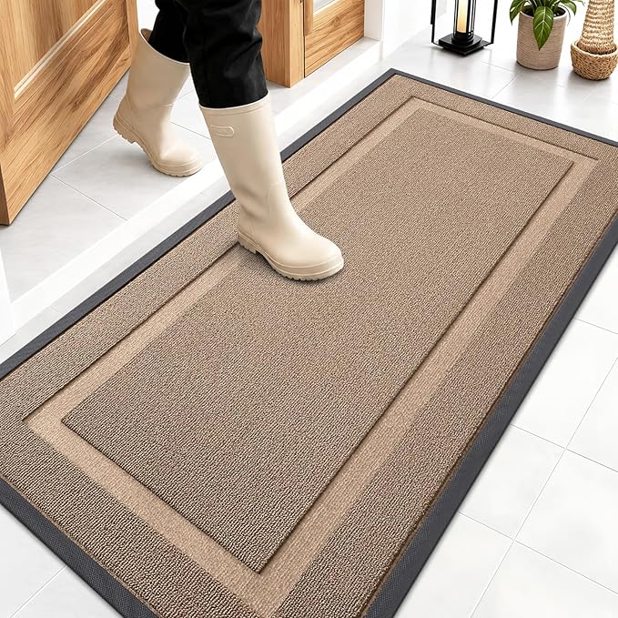 OLANLY Front Door Mat Outside 47x23, All-Season Heavy-Duty Rubber Doormat | by OLANLY