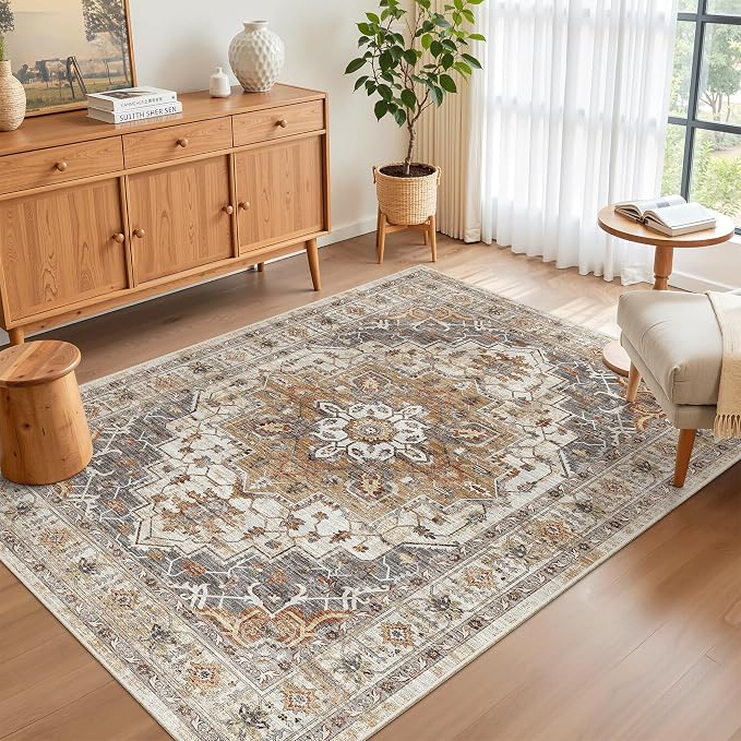 Madane Area Rug 4x6 Washable Rugs Vintage - Image 2
