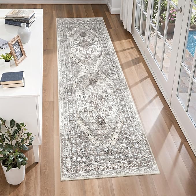 2x6 Runner Rug Non Slip, Washable Hallway Runner Rug, Nursery Room, Soft Runner by Zesthome