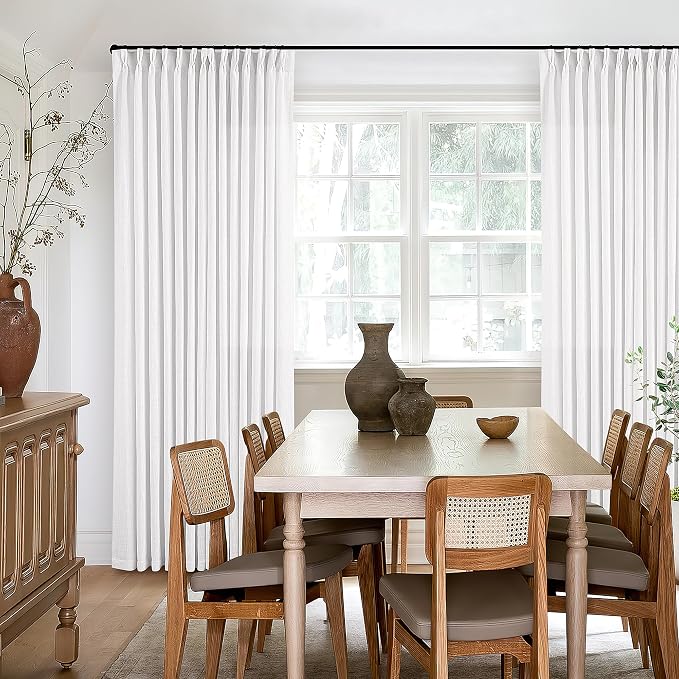 Snow White Pinch Pleated 105 Inch Curtains 2 Panels - Image 6