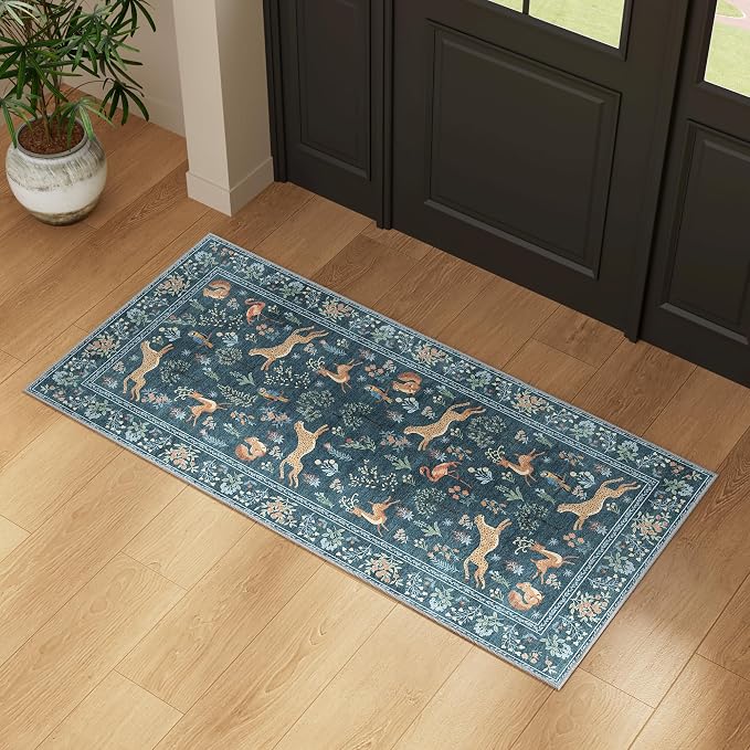 DUKINO 2x4 Rug for Entryway, Animal Washable Runner Rug for Kitchen, Low Pile - Image 6
