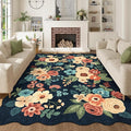 DUKINO 5x7 Area Rugs for Bedroom, Floral Washable Rug Non Slip, Stain Resistant by DUKINO