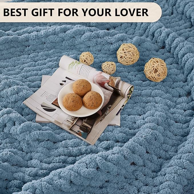 L'AGRATY Chunky Knit Throw Blanket - Image 6