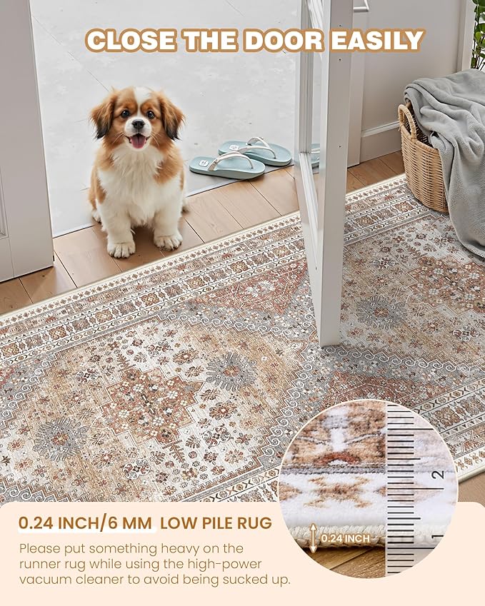 2x7 Runner Rug, Non Slip Washable Rugs - Image 6