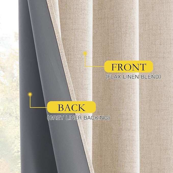 NICETOWN 100% Black Out Curtains 48 inch Long, Thermal Insulated & Noise - Image 3