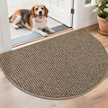 BEQHAUSE Dirt Trapper Door Mat 26" x 40" Half Circle Non Slip Rugs, Taupe | by BEQHAUSE