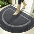 OLANLY Half Circle Front Door Mat Outside 35x23 All-Season Rubber Doormat | Grey by OLANLY
