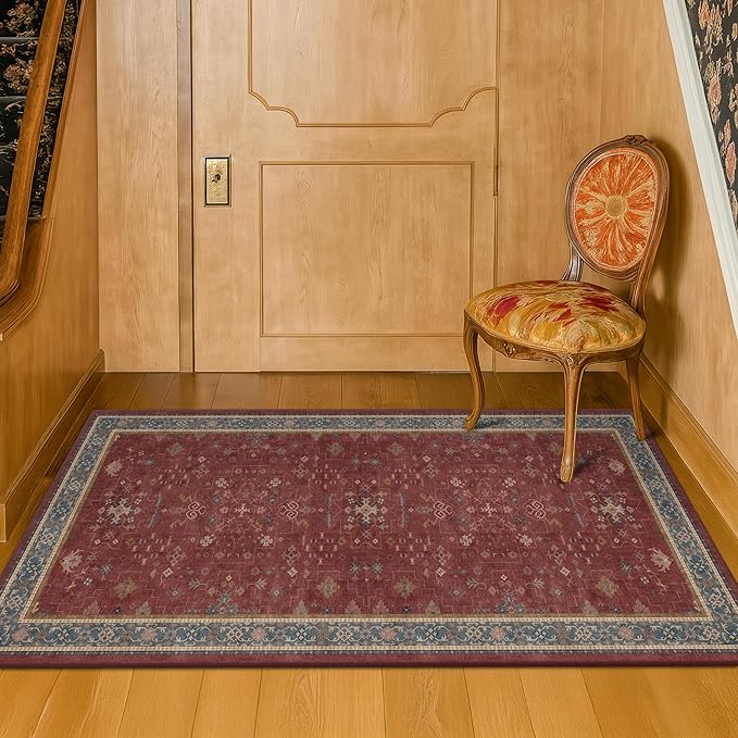 Burgundy 2x4 Washable Entry Rug - Image 6