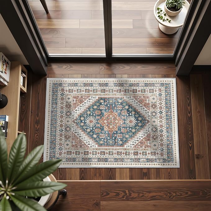 2x3 Entryway Rug Vintage Washable Rug Runner by Restydon