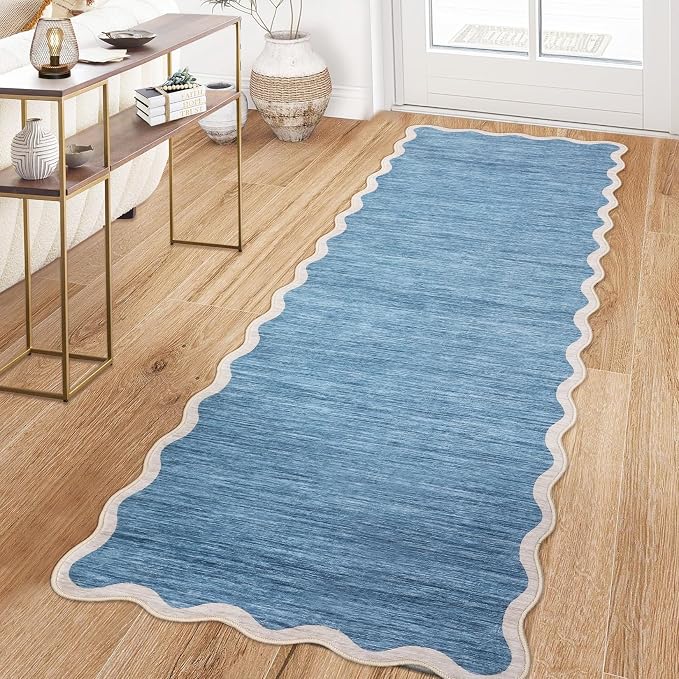 GarveeHome Scalloped Washable Runner Rugs 2x6 Non Slip Kitchen Rugs - Image 3