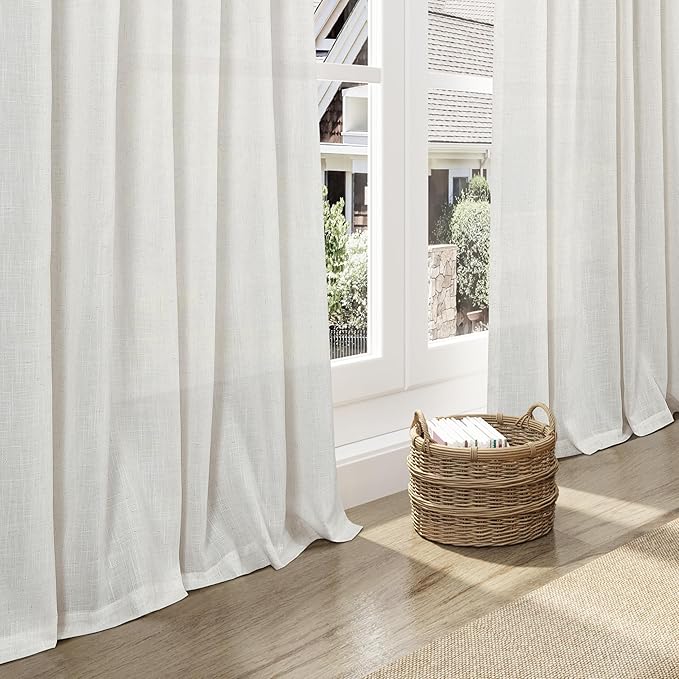 Natural Linen Curtains 63 Inch Length - Image 5