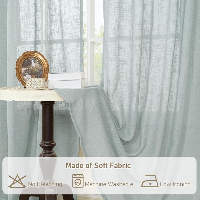 Light Filtering Linen Curtains 68 inches Long - Image 8