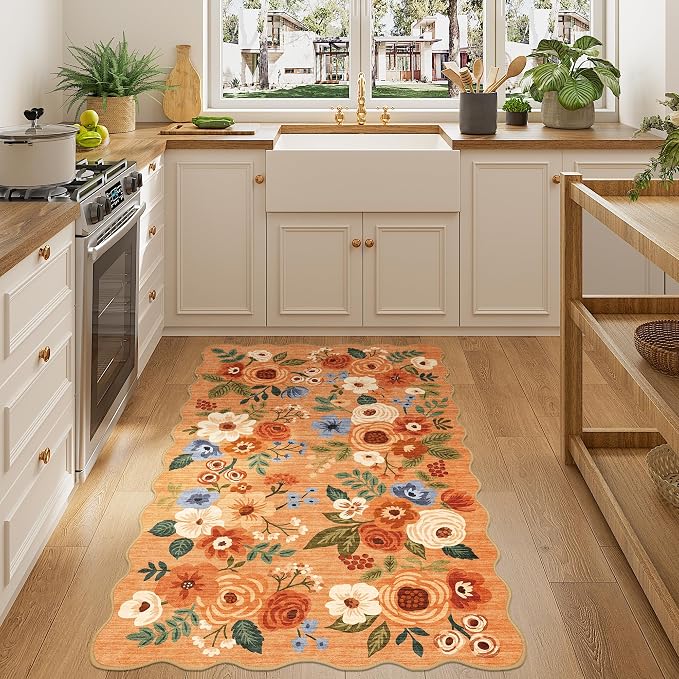DUKINO 3x5 Area Rugs, Non Slip Floral Washable Rug - Image 7