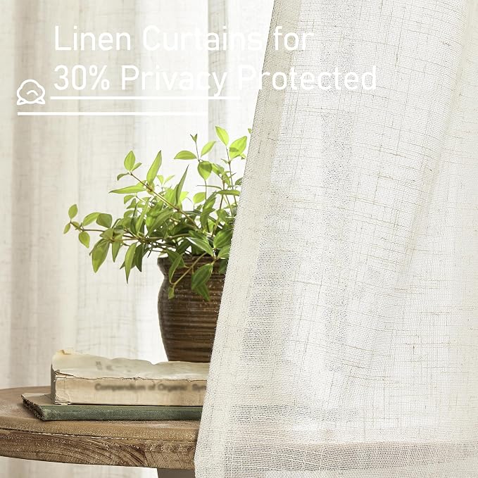 Semi Sheer Linen Window Curtains - Image 5