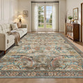 5x7 Area Rugs, Vintage Retro Soft Washable Rug, Non-Slip Low Pile Rugs by Yarooge