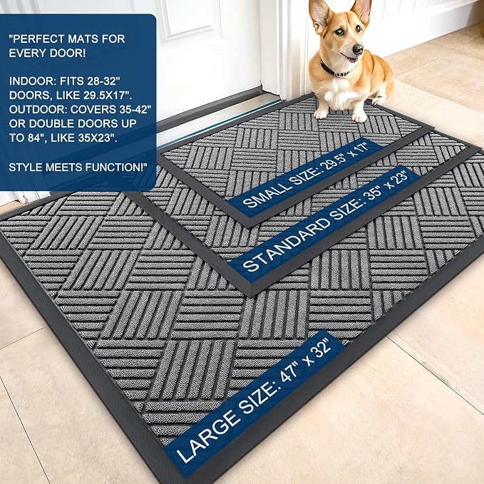 OLANLY Front Door Mat Outside Entrance 71x47, Waterproof Heavy-Duty Doormat | - Image 2