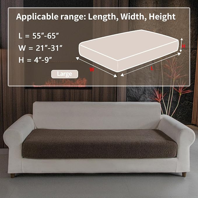 OHSIO Couch Cushion Covers for Sectional Sofa, Stretch Soft Sofa Slipcovers - Image 2