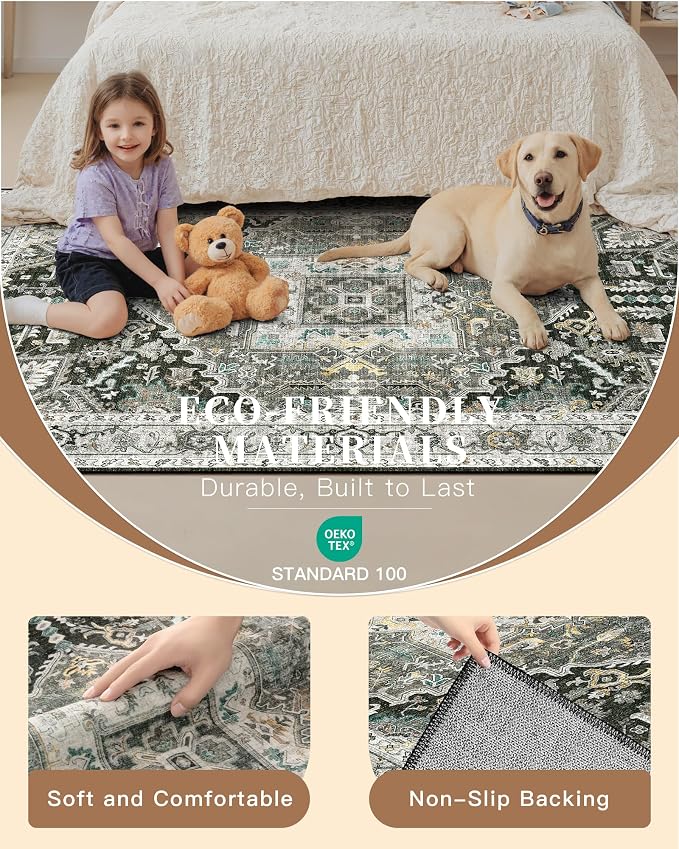 Madane Hallway Runner Rug 2x8 Washable Kitchen Rugs, Soft Non Slip Throw Entry - Image 6