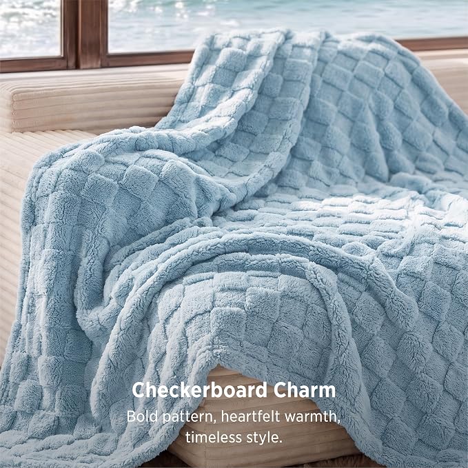 Bedsure GentleSoft Baby Blue Throw Blanket - Image 3