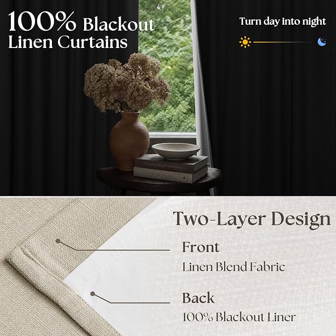 Oatmeal Beige Extra Wide Blackout 60 x 90 Inch Pinch Pleat Curtains 1 Panel | - Image 4
