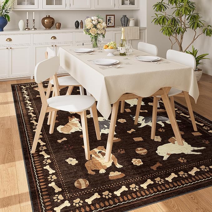 DUKINO 5x7 Area Rugs, Washable Dog Rug - Image 3