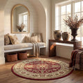 SAFAVIEH Lyndhurst Collection 6' Round Red / Ivory LNH212F Traditional Oriental by Unknown