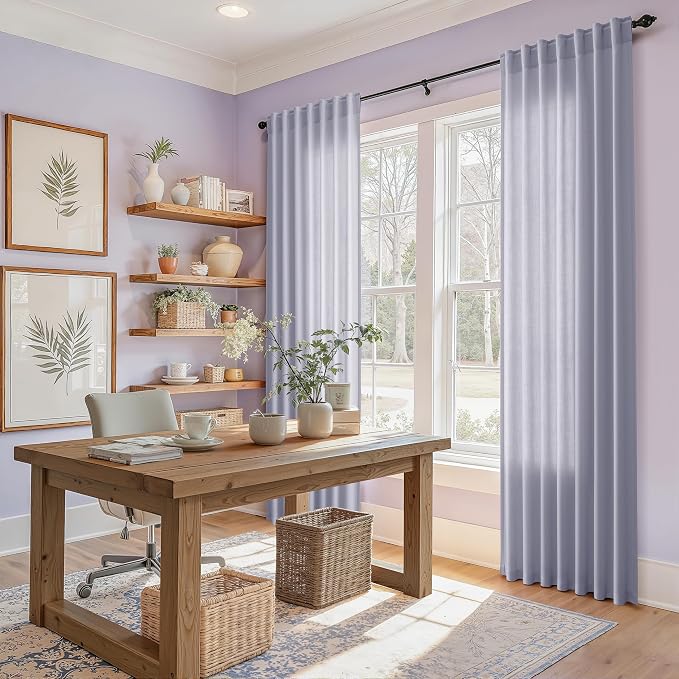 Lavender Purple Linen Curtains 102 Inches Long - Image 8