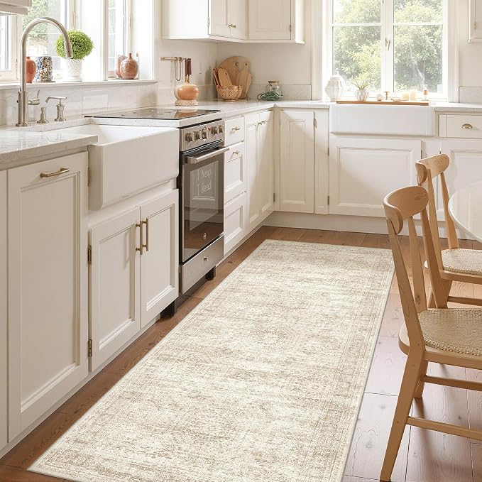 3x8 Runner Rug Non Slip, Washable Hallway Runner Rug, Nursery Room, Soft Runner by Restydon