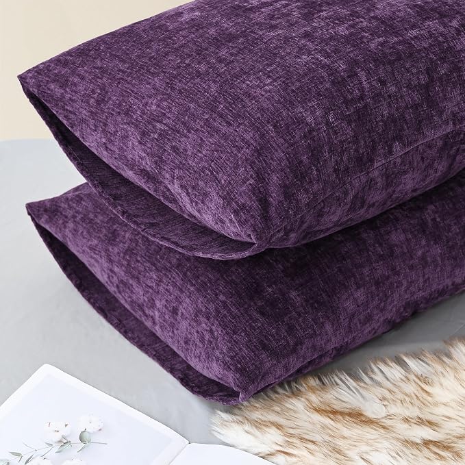 CaliTime Decorative Standard Throw Pillow Covers 26 X 20 Inches Plum Purple | - Image 4