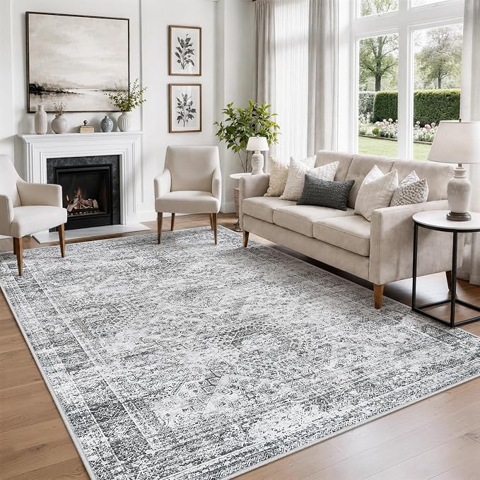 Aelenmu 8x10 Area Rugs for Living Room Washable Bedroom Dining Room Grey | - Image 3