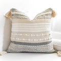 Gray Boho Throw Pillow Cover 20x20 Grey Decorative Accent Pillow by BlissBlush