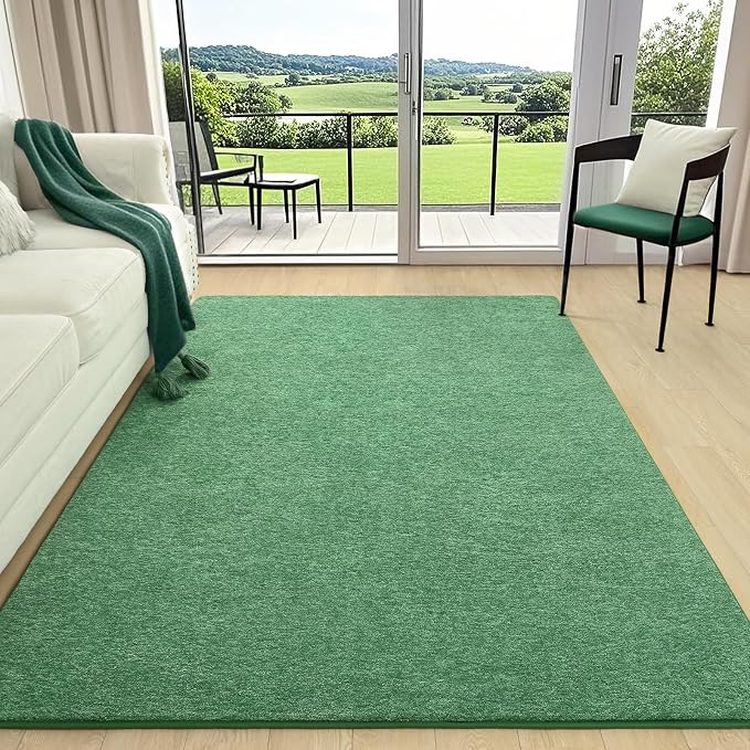 Small Area Rugs for Bedroom, 2×4 Non Slip Runner Rug, Matte Green | Washable - Image 6