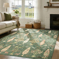 Washable Rugs 8x10 Area Rug for Living Room, Dining Room-Tree Green | Ultra by Srugn