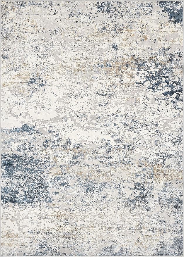 DMOYEST Area Rug Living Room Rugs 10x14 Washable Abstract Beige Blue Carpet | - Image 8