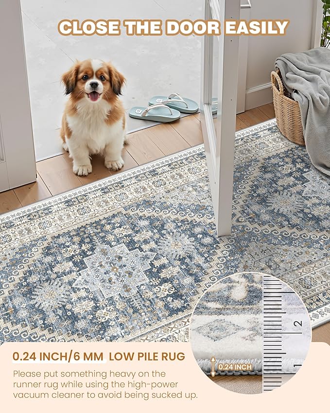 3x10 Runner Rug Non Slip Washable Hallway Runner, Front Porch, Laundry Room - Image 6