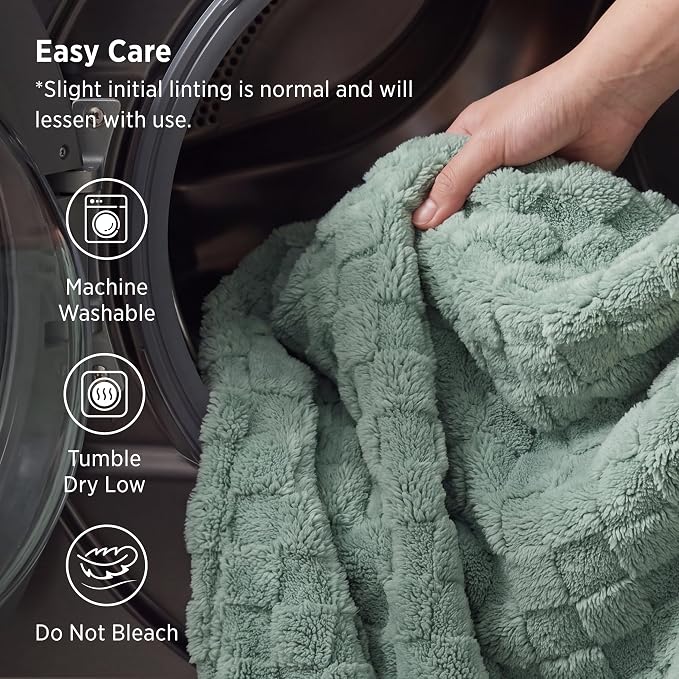 Bedsure GentleSoft Sage Green Throw Blanket - Image 6