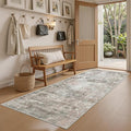 Soalmost Abstratc Runner Rug 2x6 Kitchen Hallway Runners Pink/Grey | Low-Pile by Soalmost