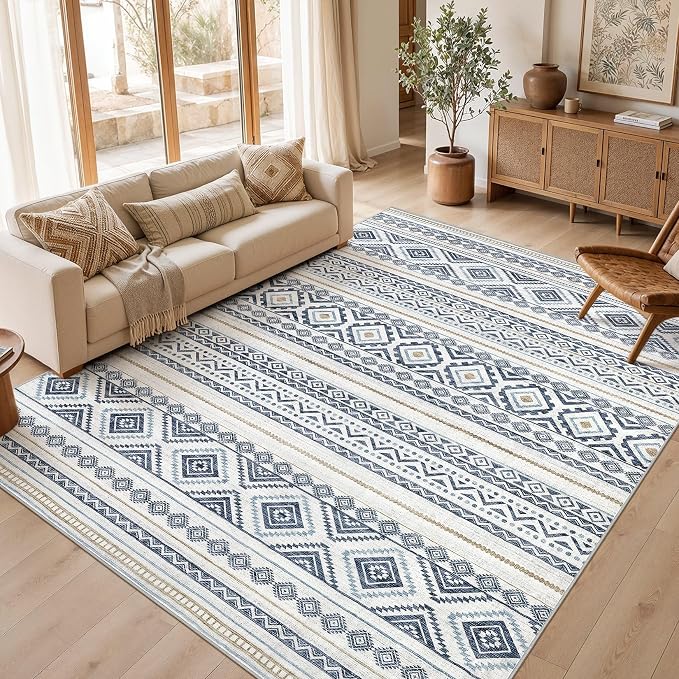 cotiled Boho 7x9 Area Rug for Living Room: Large Moroccan Washable Rug | Solve by COTILED