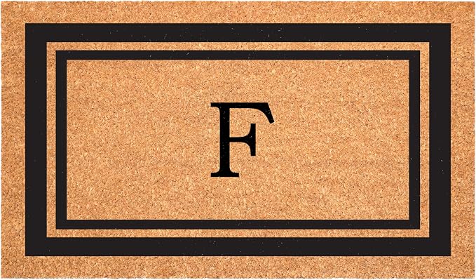Calloway Mills 152961830F Black Border 18" x 30" Monogram Doormat by Callowaymills